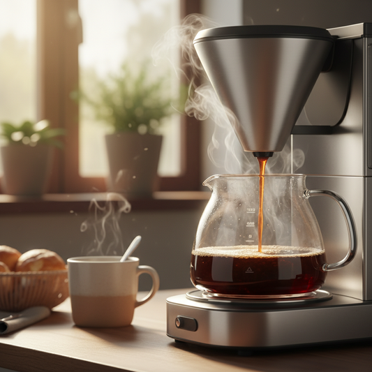 Cafetière versant du café chaud