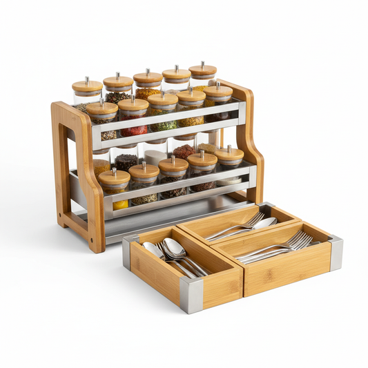 Organisateur de cuisine en bambou
